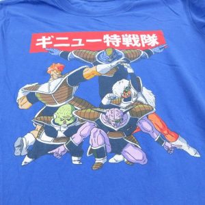 L/古着 半袖 Tシャツ メンズ アニメ ドラゴンボールZ ギニュー特戦隊 クルーネック 青 ブルー spe 25jul14 中古